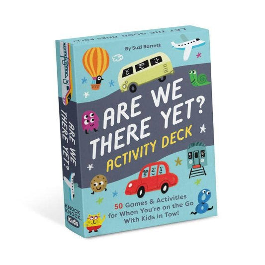 Activity deck box titled 'Are We There Yet?' with colorful illustrations on a white background