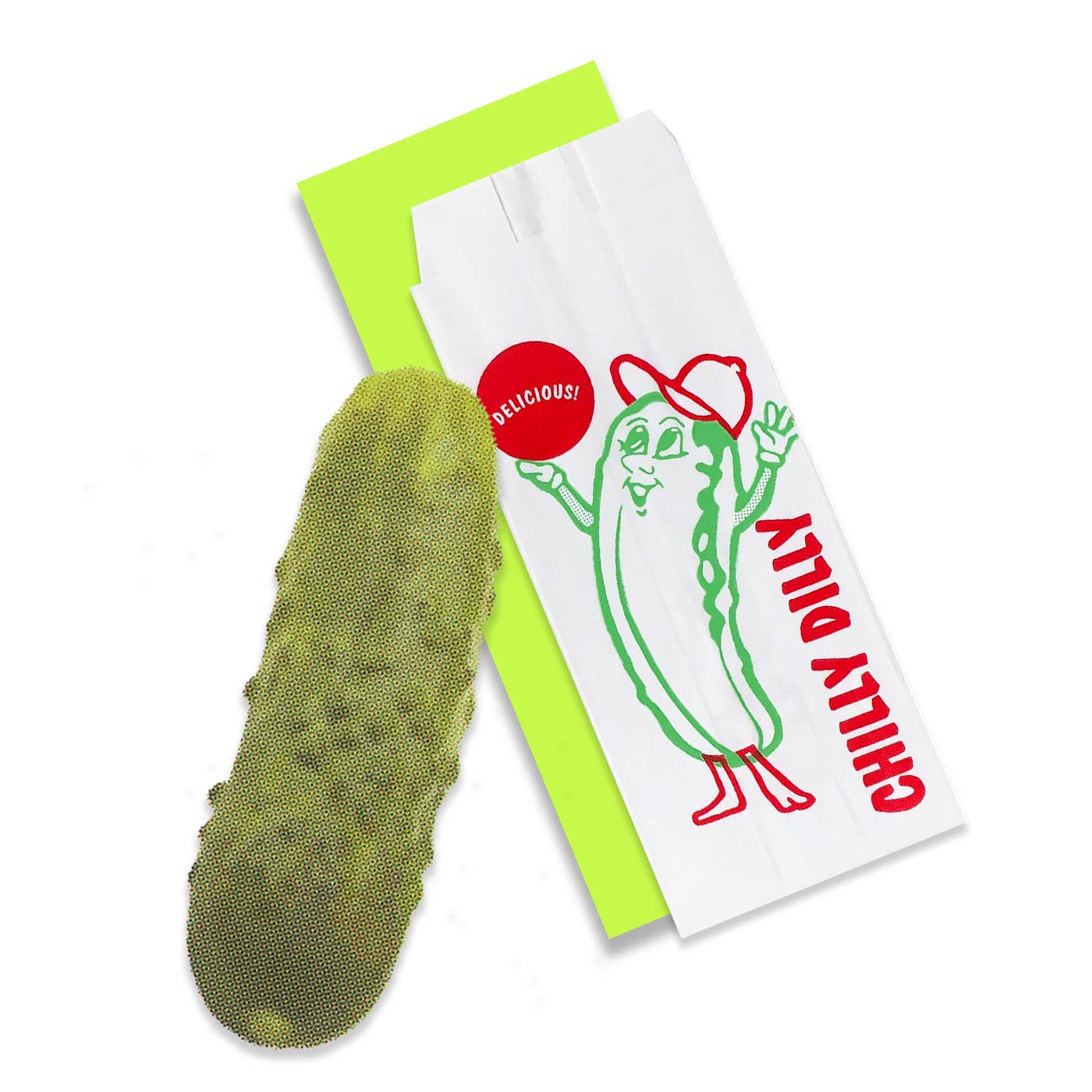 Retro Pickle Postcard With Envelope & Concession Bag
