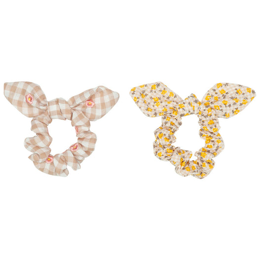 Ditsy Bunny-Ear Hair Scrunchies